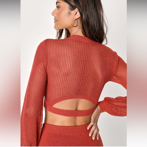 Lulus Double the Delight Rust Orange Knit Two-Piece Mini Sweater Dress - Picture 2 of 8